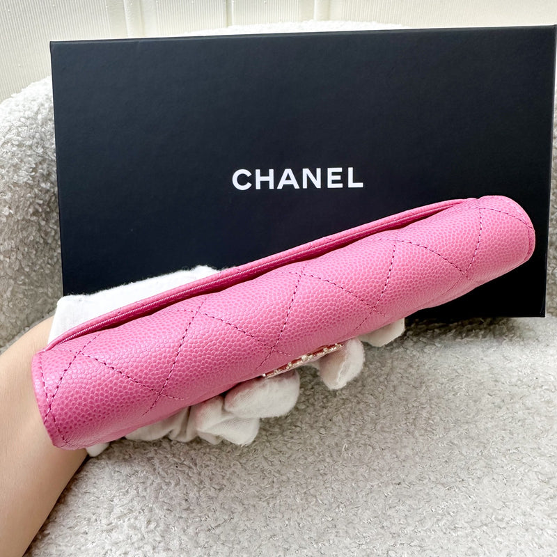 Chanel Seasonal Medium Mid-Length Wallet in Pink Caviar GHW