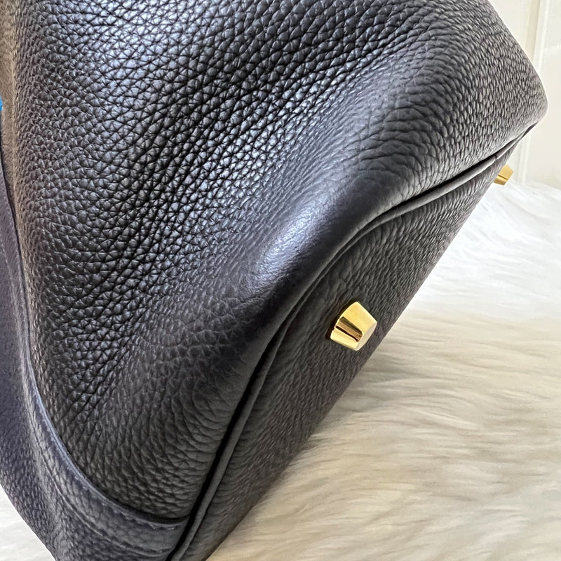 Hermes Picotin 22 in Bleu Nuit / Noir / Bleu Frida Clemence Leather and GHW