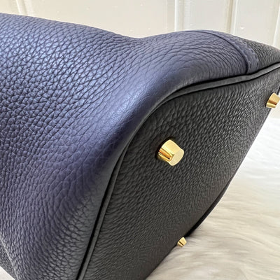 Hermes Picotin 22 in Bleu Nuit / Noir / Bleu Frida Clemence Leather and GHW