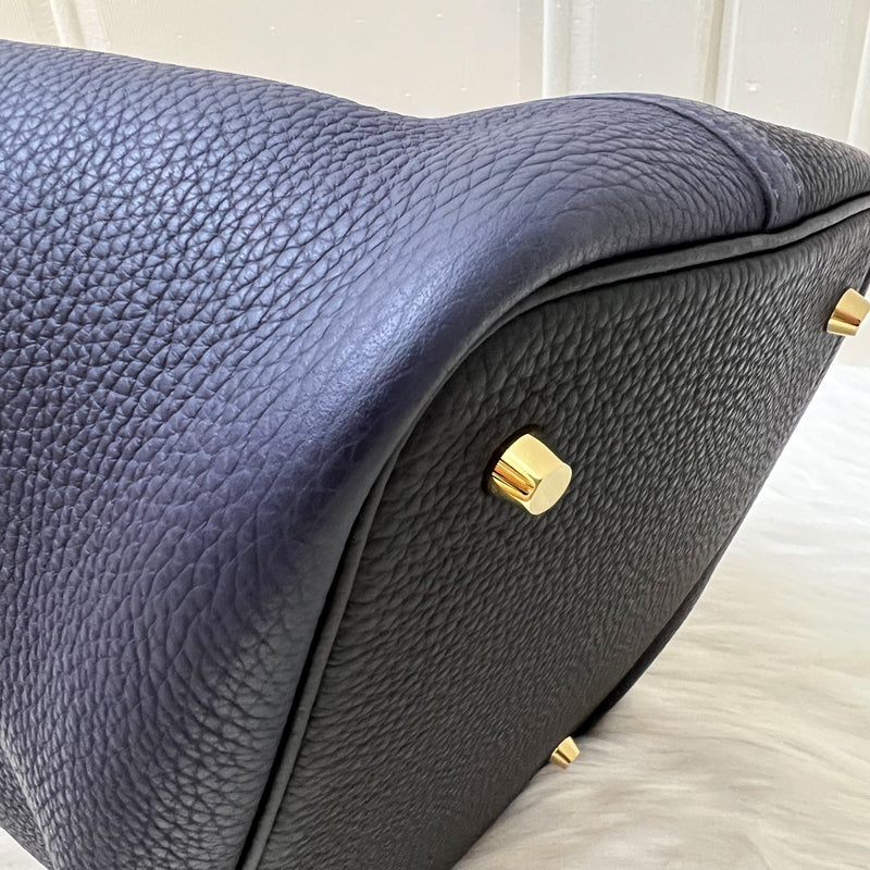 Hermes Picotin 22 in Bleu Nuit / Noir / Bleu Frida Clemence Leather and GHW