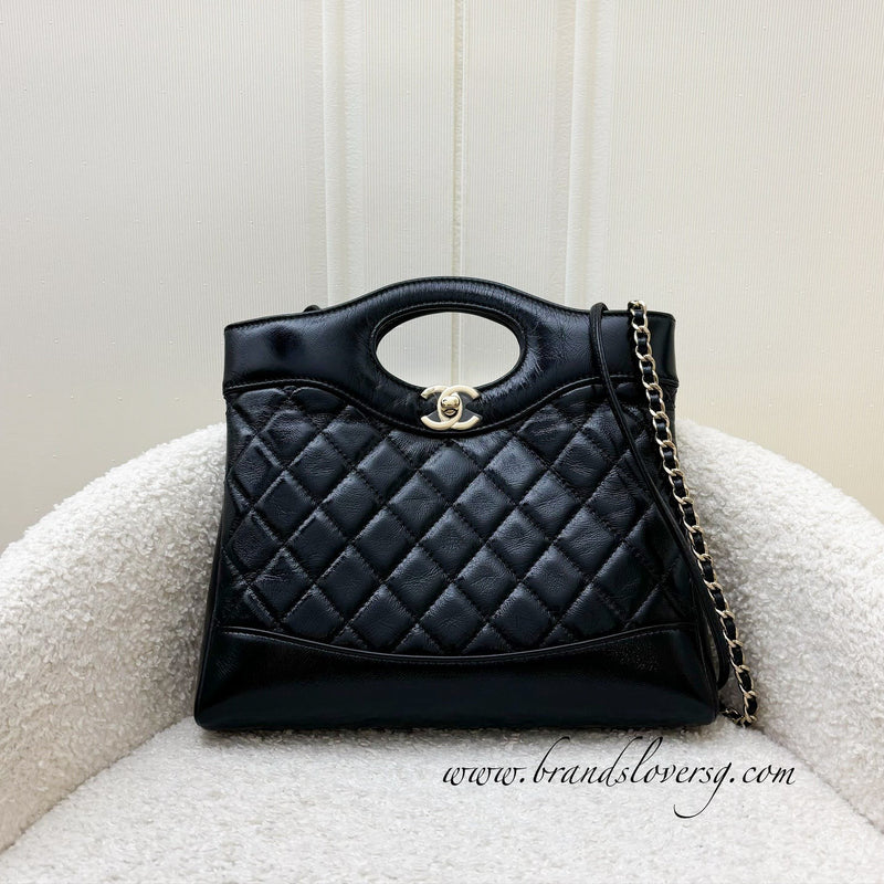 Chanel 31 Mini / Small Bag in Black Shiny Calfskin and LGHW