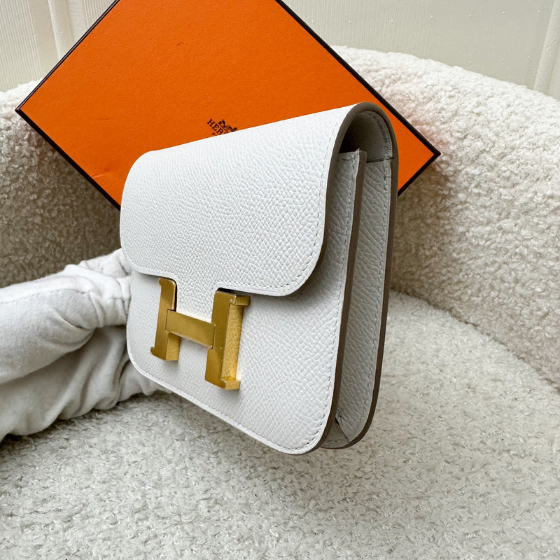 Hermes Constance Slim Wallet in Off-White (Likely Craie) Epsom Leather and GHW