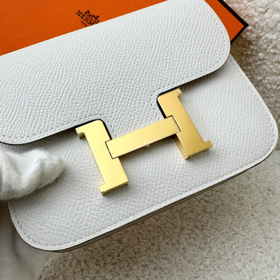 Hermes Constance Slim Wallet in Off-White (Likely Craie) Epsom Leather and GHW