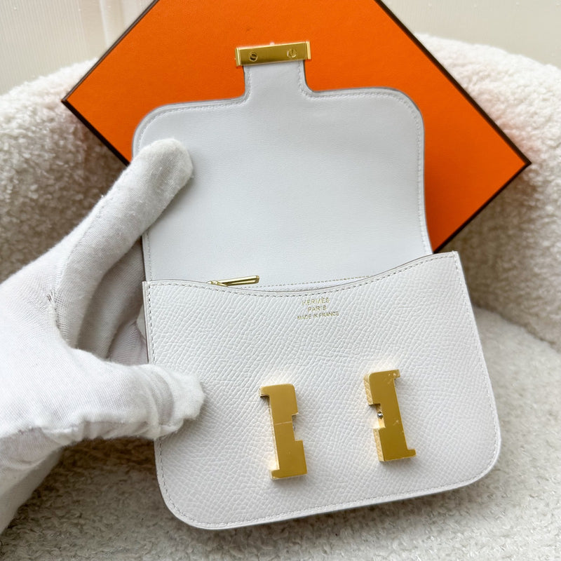 Hermes Constance Slim Wallet in Off-White (Likely Craie) Epsom Leather and GHW