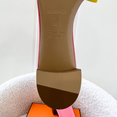 Hermes Oasis Sandal in Jaune Sable Suede Size 38.5