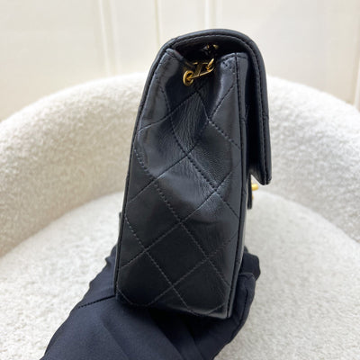 Chanel Vintage Medium Square Flap in Black Lambskin and 24K Gold Plated HW