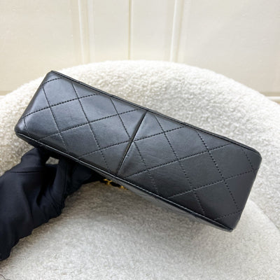Chanel Vintage Medium Square Flap in Black Lambskin and 24K Gold Plated HW
