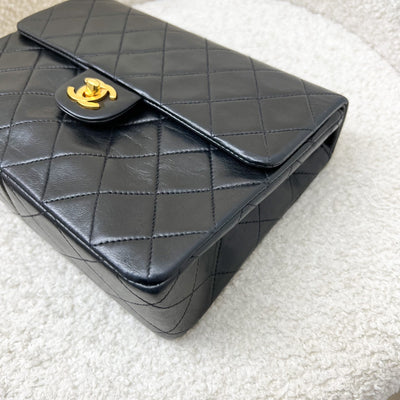 Chanel Vintage Medium Square Flap in Black Lambskin and 24K Gold Plated HW