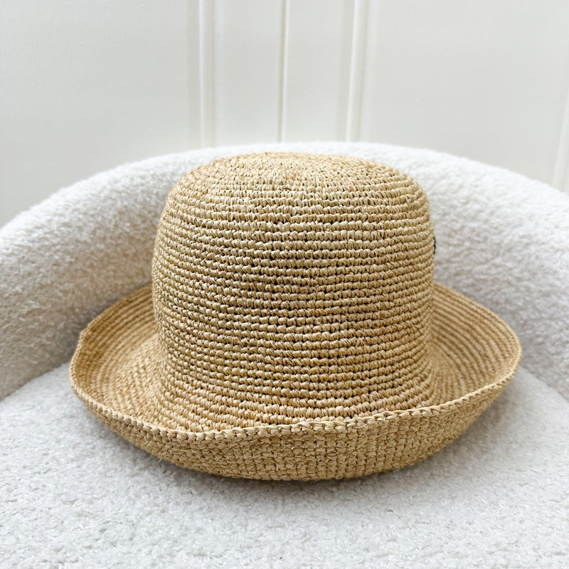 Celine Triomphe Bucket Hat in Raffia Small Size