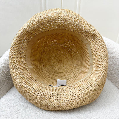 Celine Triomphe Bucket Hat in Raffia Small Size