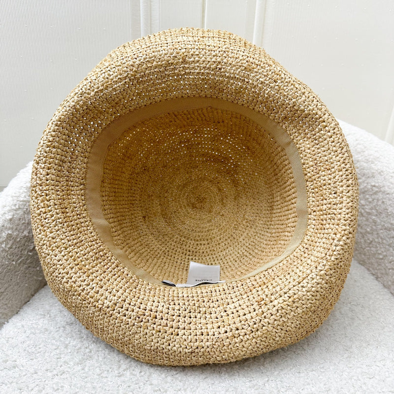 Celine Triomphe Bucket Hat in Raffia Small Size