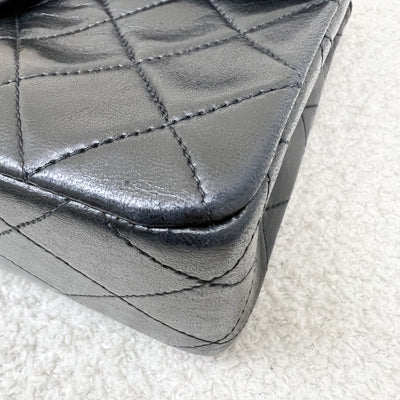 Chanel Vintage Medium Square Flap in Black Lambskin and 24K Gold Plated HW