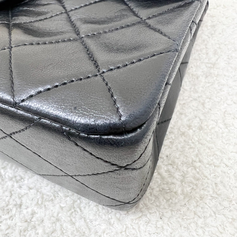 Chanel Vintage Medium Square Flap in Black Lambskin and 24K Gold Plated HW