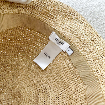 Celine Triomphe Bucket Hat in Raffia Small Size