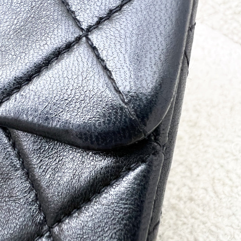 Chanel Vintage Medium Square Flap in Black Lambskin and 24K Gold Plated HW