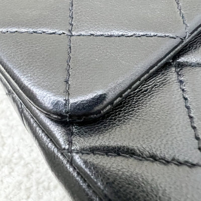 Chanel Vintage Medium Square Flap in Black Lambskin and 24K Gold Plated HW