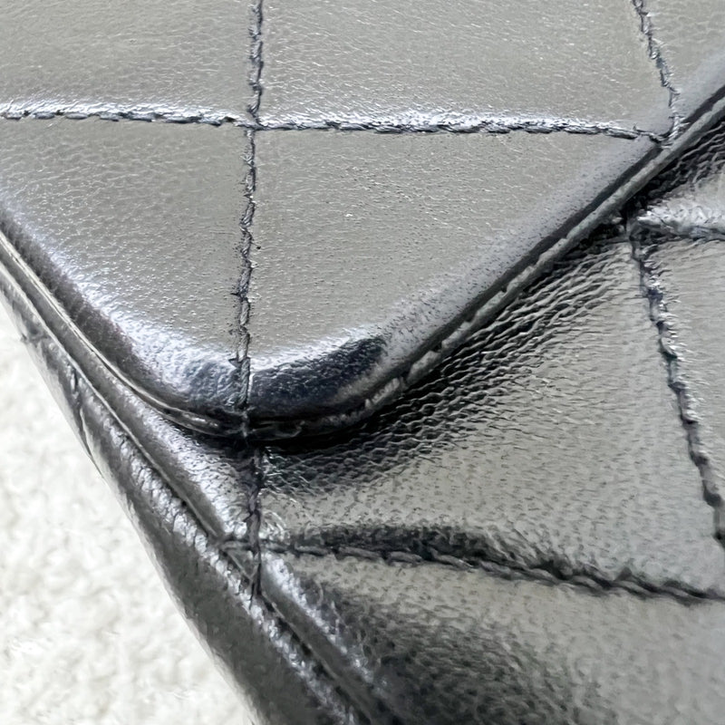 Chanel Vintage Medium Square Flap in Black Lambskin and 24K Gold Plated HW