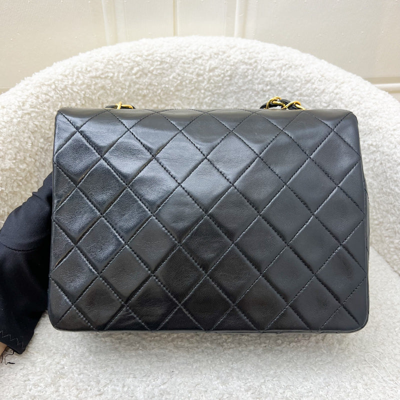 Chanel Vintage Medium Square Flap in Black Lambskin and 24K Gold Plated HW