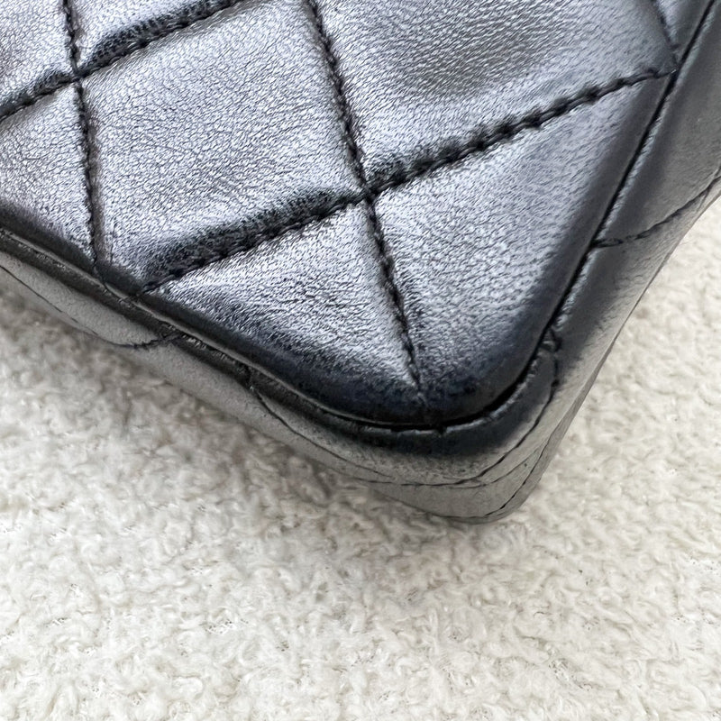 Chanel Vintage Medium Square Flap in Black Lambskin and 24K Gold Plated HW