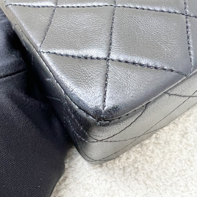 Chanel Vintage Medium Square Flap in Black Lambskin and 24K Gold Plated HW