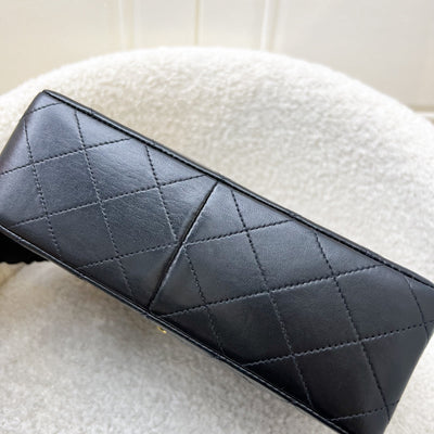 Chanel Vintage Medium Square Flap in Black Lambskin and 24K Gold Plated HW