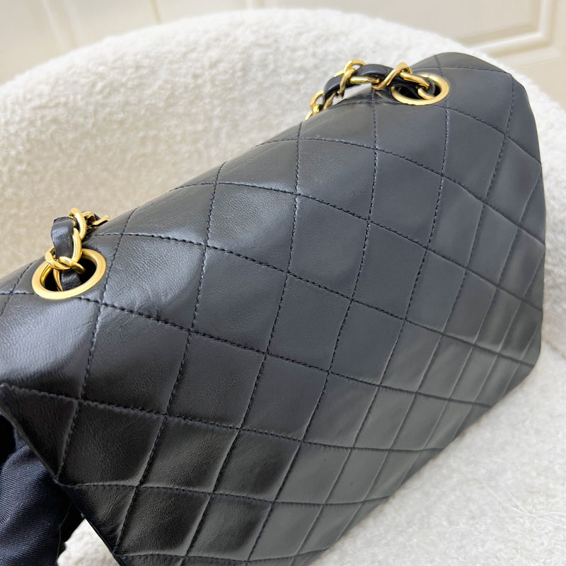 Chanel Vintage Medium Square Flap in Black Lambskin and 24K Gold Plated HW
