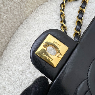 Chanel Vintage Medium Square Flap in Black Lambskin and 24K Gold Plated HW