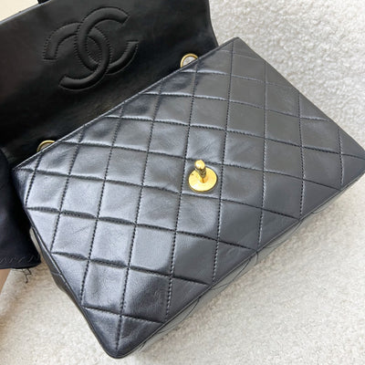 Chanel Vintage Medium Square Flap in Black Lambskin and 24K Gold Plated HW