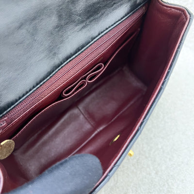 Chanel Vintage Medium Square Flap in Black Lambskin and 24K Gold Plated HW