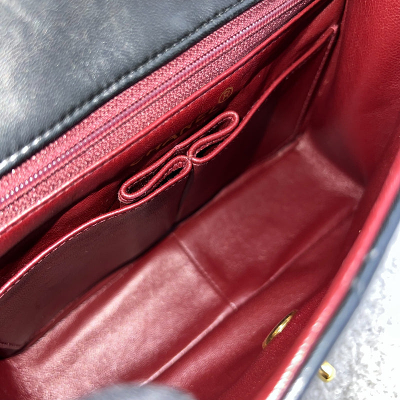 Chanel Vintage Medium Square Flap in Black Lambskin and 24K Gold Plated HW