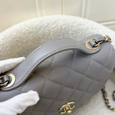 Chanel Medium Business Affinity Flap in 21B Grey Caviar and LGHW (Model: A93607)