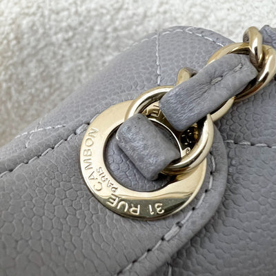 Chanel Medium Business Affinity Flap in 21B Grey Caviar and LGHW (Model: A93607)