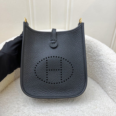 [BN Long Strap- Aug 2025] Hermes Mini Evelyne TPM in Noir Black Clemence Leather and GHW
