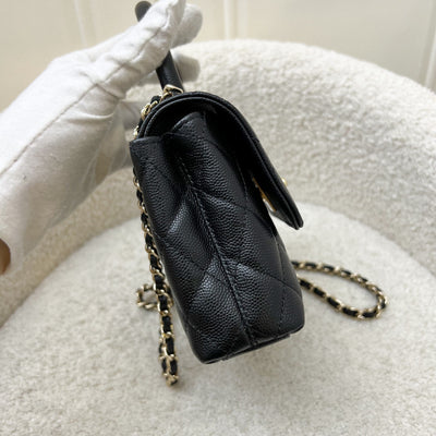 Chanel Micro Coco Handle Flap Bag in Black Caviar and LGHW (AP4244)