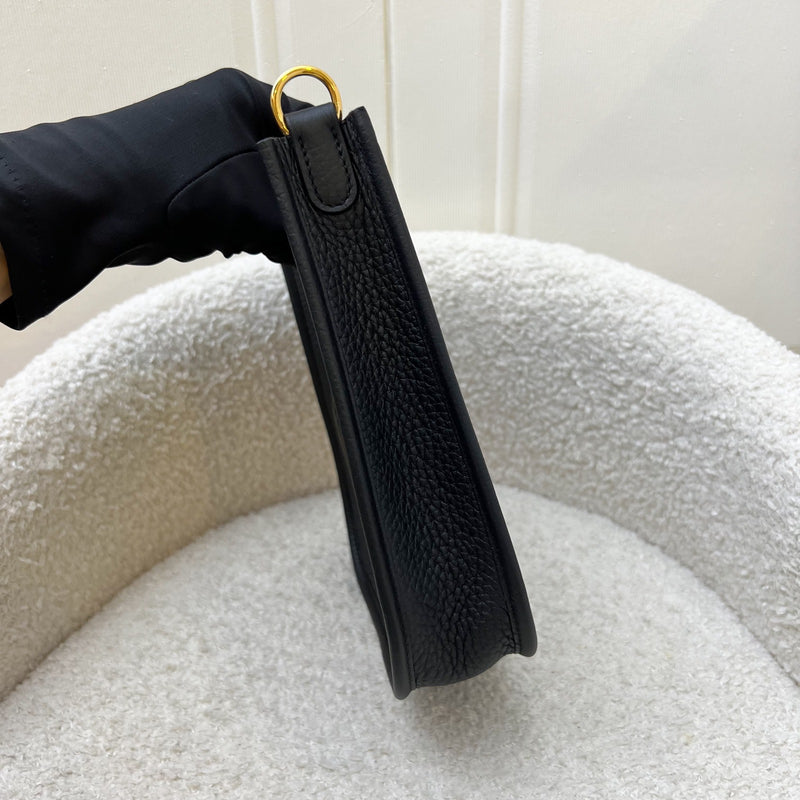 [BN Long Strap- Aug 2025] Hermes Mini Evelyne TPM in Noir Black Clemence Leather and GHW