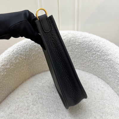 [BN Long Strap- Aug 2025] Hermes Mini Evelyne TPM in Noir Black Clemence Leather and GHW