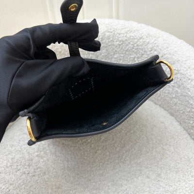 [BN Long Strap- Aug 2025] Hermes Mini Evelyne TPM in Noir Black Clemence Leather and GHW