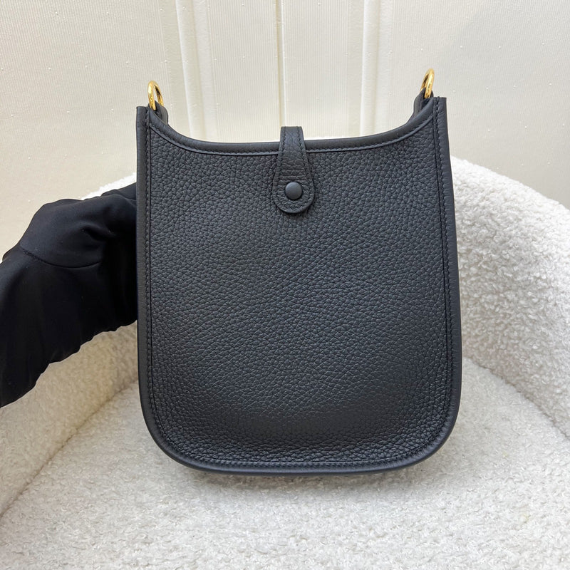 [BN Long Strap- Aug 2025] Hermes Mini Evelyne TPM in Noir Black Clemence Leather and GHW