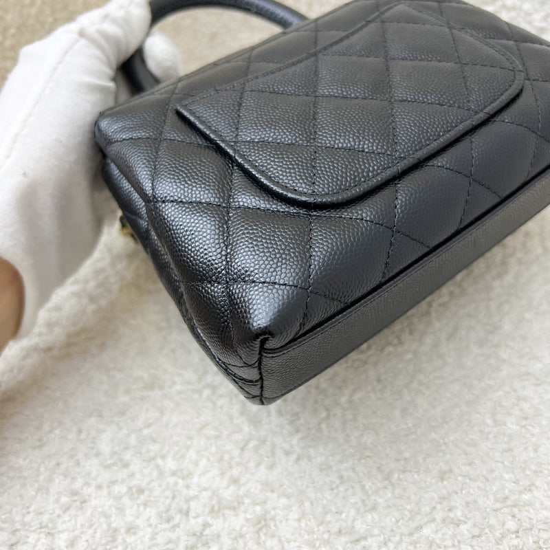 Chanel Micro Coco Handle Flap Bag in Black Caviar and LGHW (AP4244)
