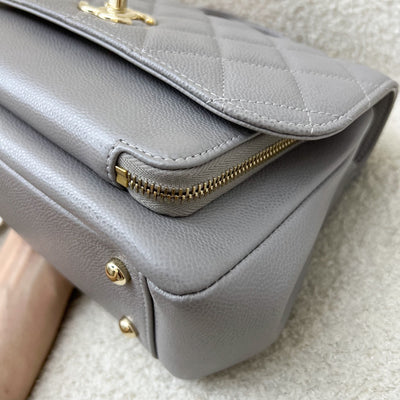 Chanel Medium Business Affinity Flap in 21B Grey Caviar and LGHW (Model: A93607)