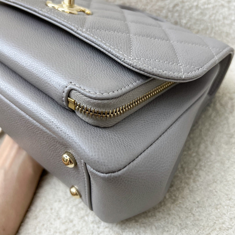 Chanel Medium Business Affinity Flap in 21B Grey Caviar and LGHW (Model: A93607)