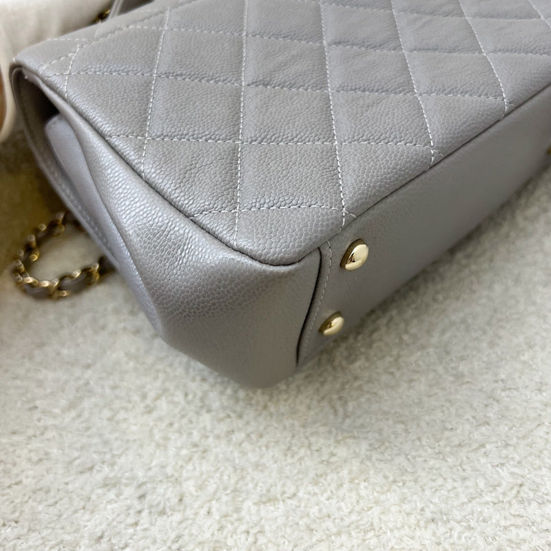 Chanel Medium Business Affinity Flap in 21B Grey Caviar and LGHW (Model: A93607)