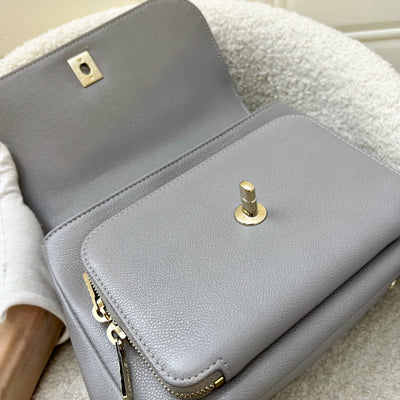 Chanel Medium Business Affinity Flap in 21B Grey Caviar and LGHW (Model: A93607)