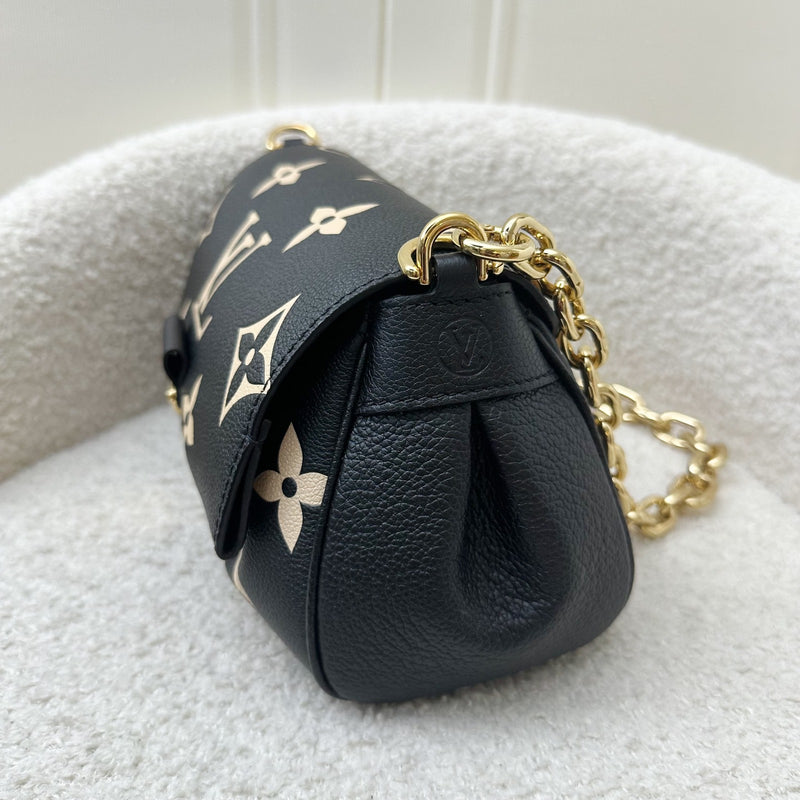 LV Favorite Bag in Bicolor Black and Creme Giant Monogram Empreinte Leather and GHW