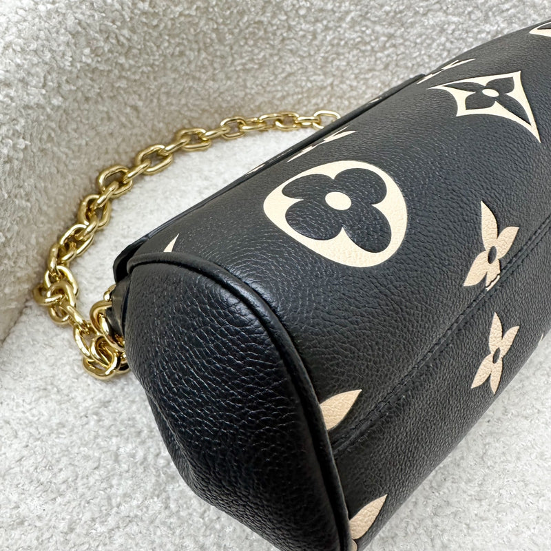 LV Favorite Bag in Bicolor Black and Creme Giant Monogram Empreinte Leather and GHW