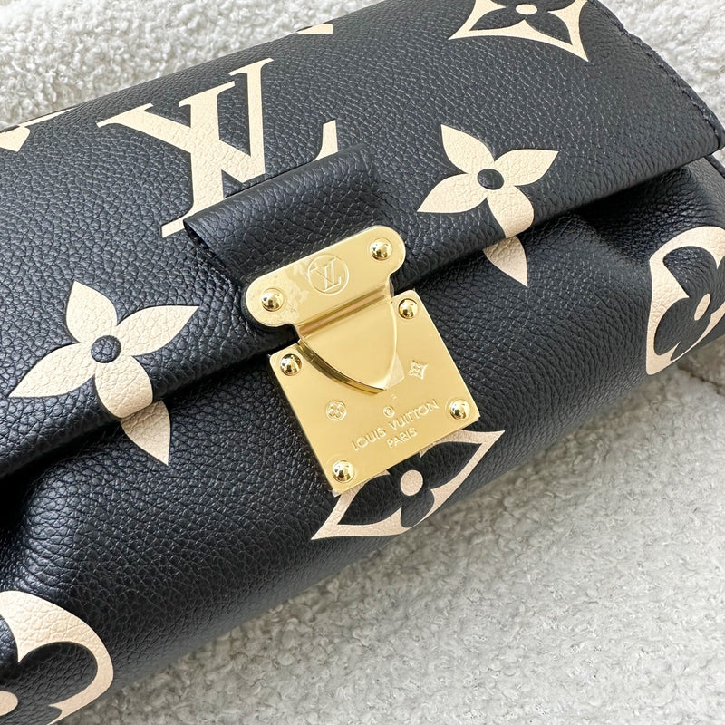 LV Favorite Bag in Bicolor Black and Creme Giant Monogram Empreinte Leather and GHW