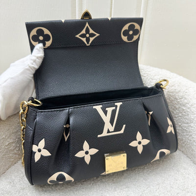 LV Favorite Bag in Bicolor Black and Creme Giant Monogram Empreinte Leather and GHW