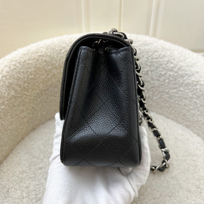 Chanel Classic Mini Square Flap in Black Caviar and GHW