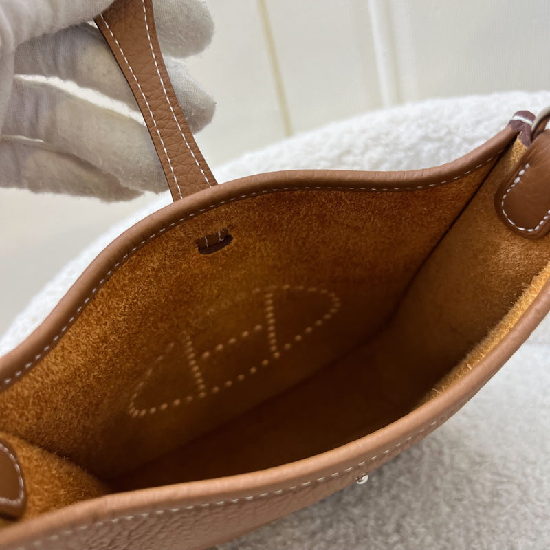 Hermes Mini Evelyne TPM in Gold Clemence Leather with Gold Strap and PHW
