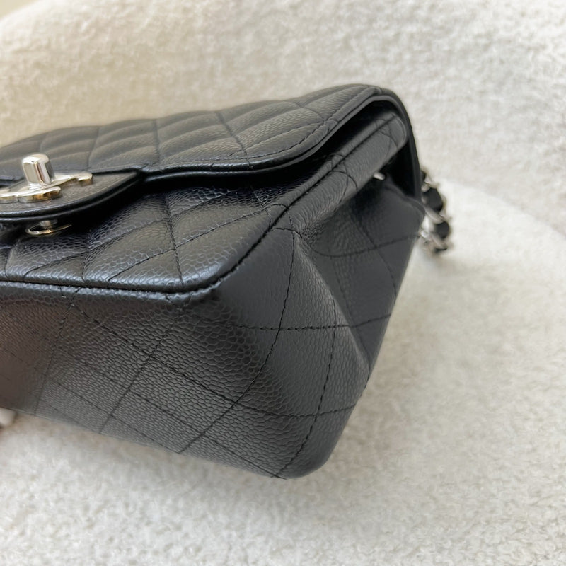 Chanel Classic Mini Square Flap in Black Caviar and GHW